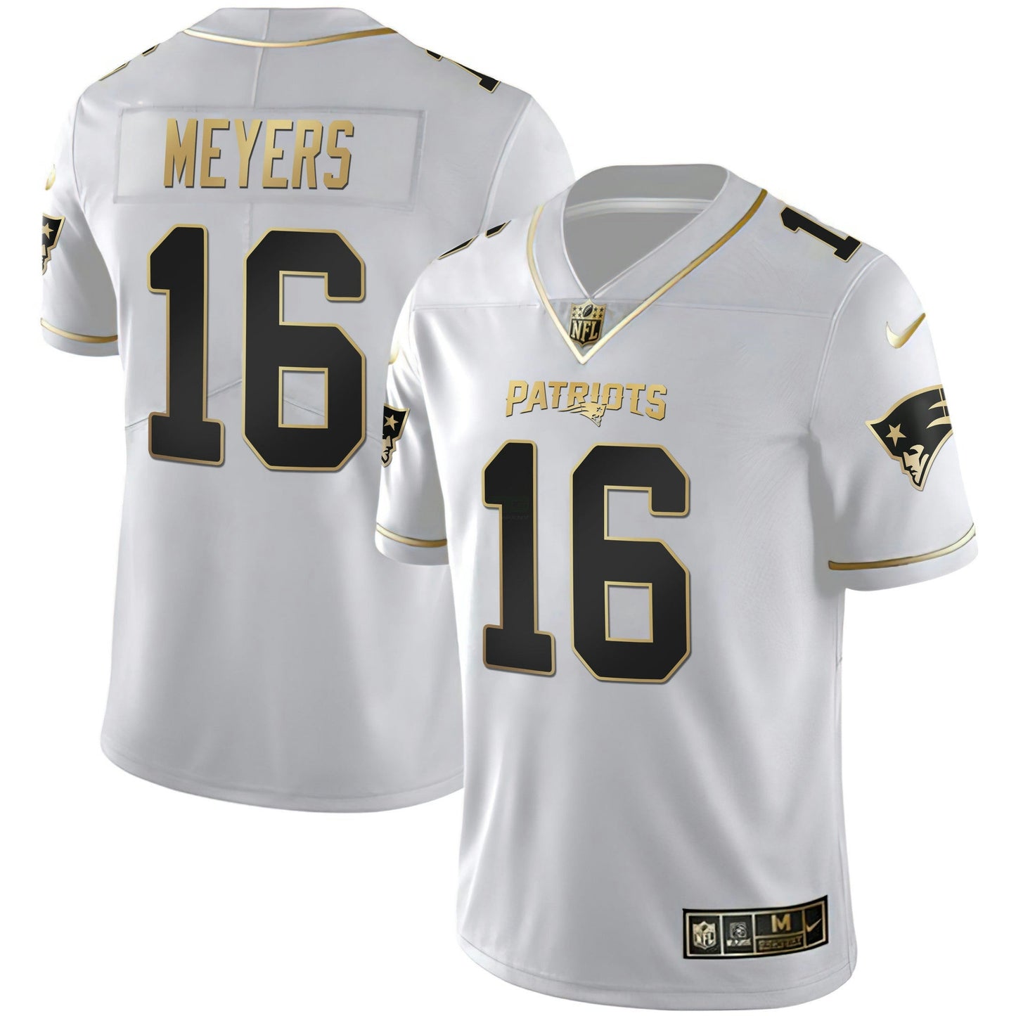 Camisa NFL Women’s New England Branca Dourada & Preta Dourada Jersey