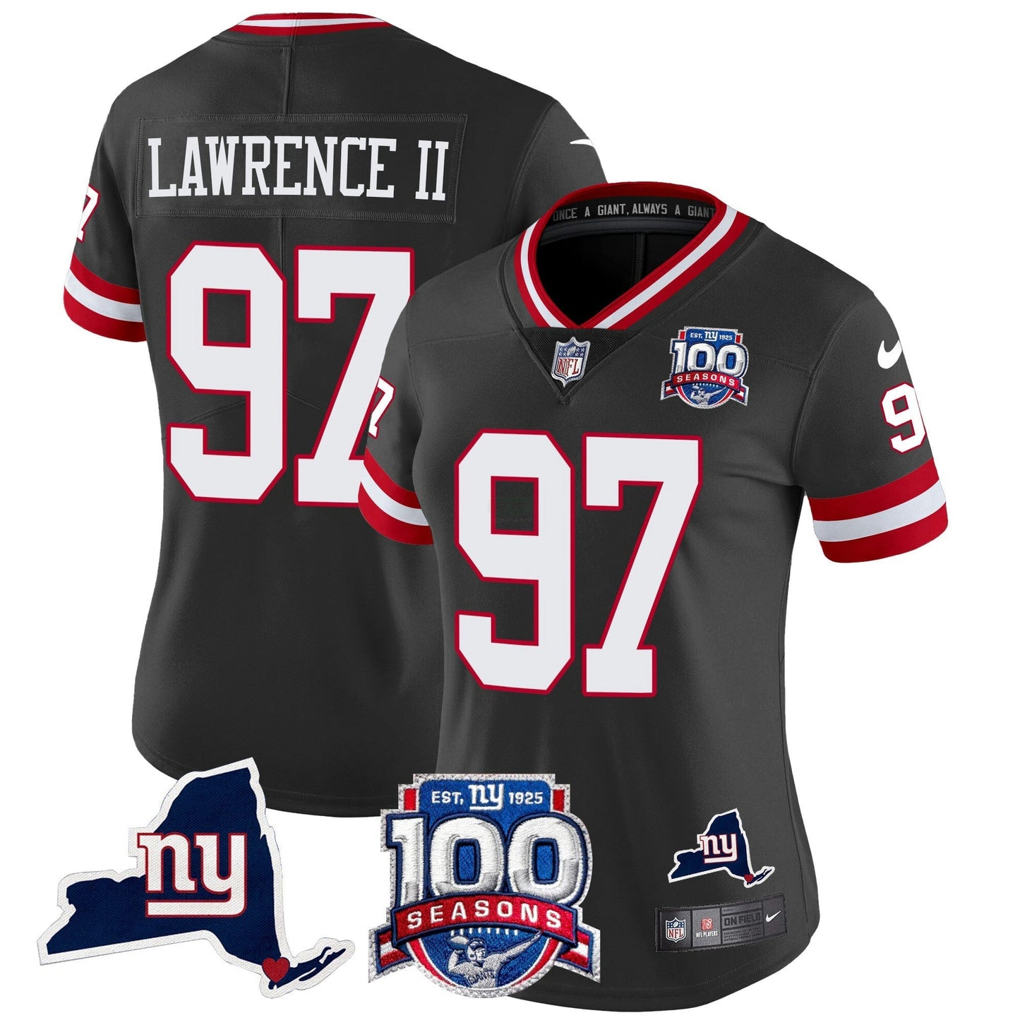 Camisa NFL Women’s New York 100th Season & State Patch Vapor Limited Jersey