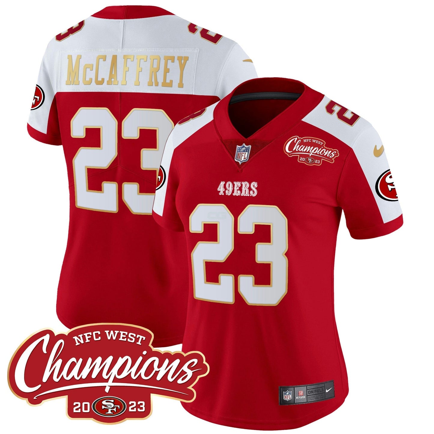 Camisa NFL Women’s NFC West Champions Dourada Trim Vapor Jersey