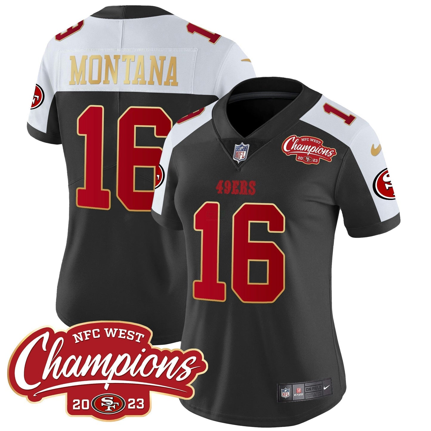 Camisa NFL Women’s NFC West Champions Dourada Trim Vapor Jersey