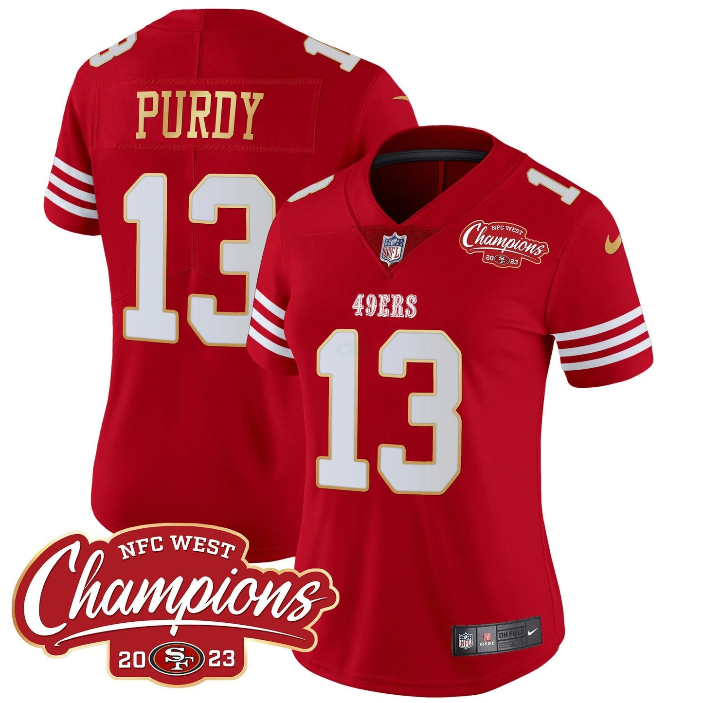 Camisa NFL Women’s NFC West Champions Dourada Trim Vapor Jersey