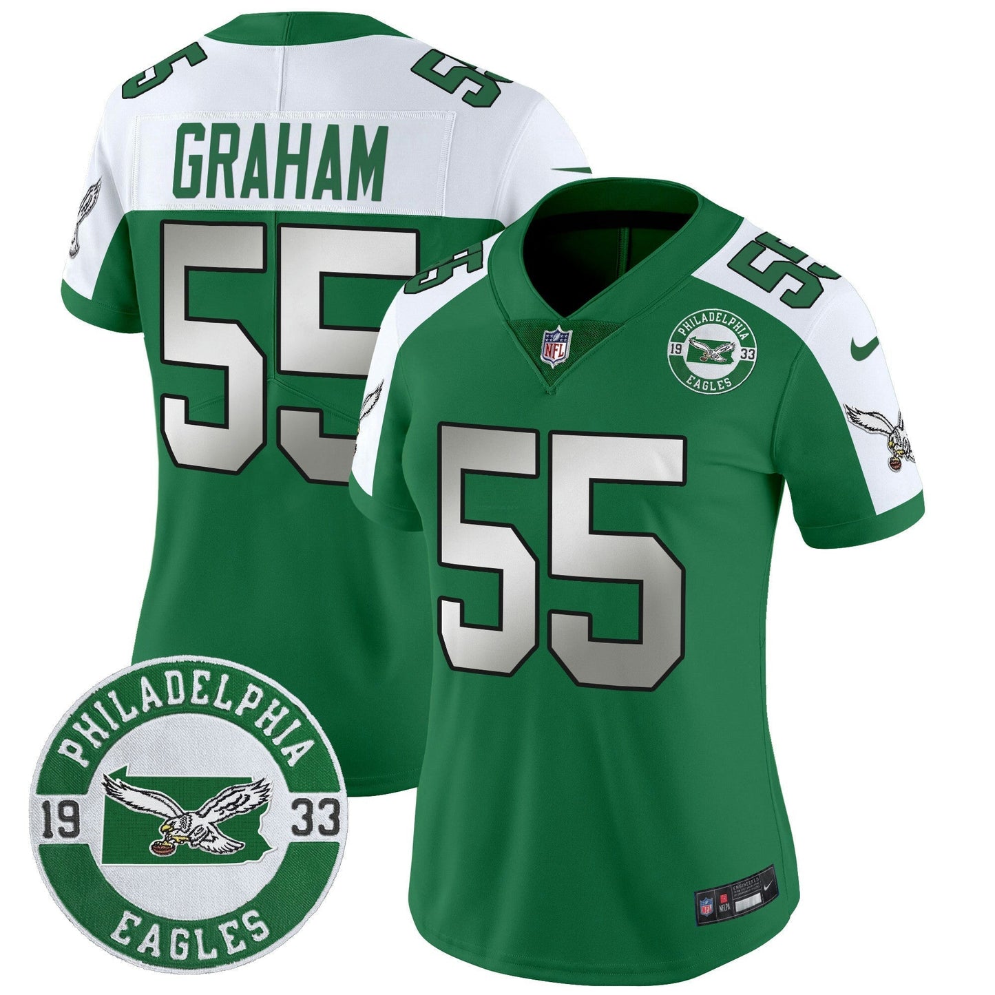 Camisa NFL Women’s Philadelphia 2024 Throwback Vapor Limited Jersey – Est. 1933 Patch