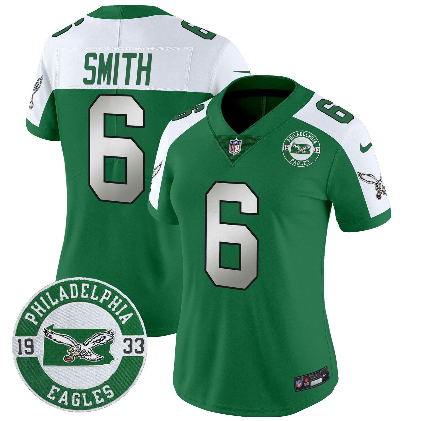 Camisa NFL Women’s Philadelphia 2024 Throwback Vapor Limited Jersey – Est. 1933 Patch