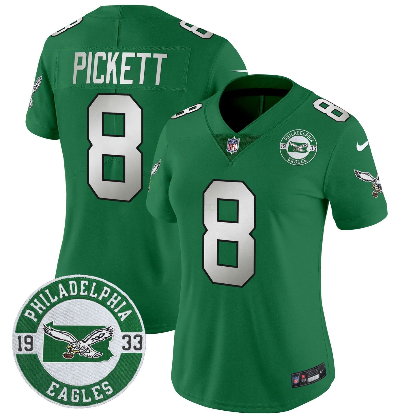 Camisa NFL Women’s Philadelphia 2024 Throwback Vapor Limited Jersey – Est. 1933 Patch