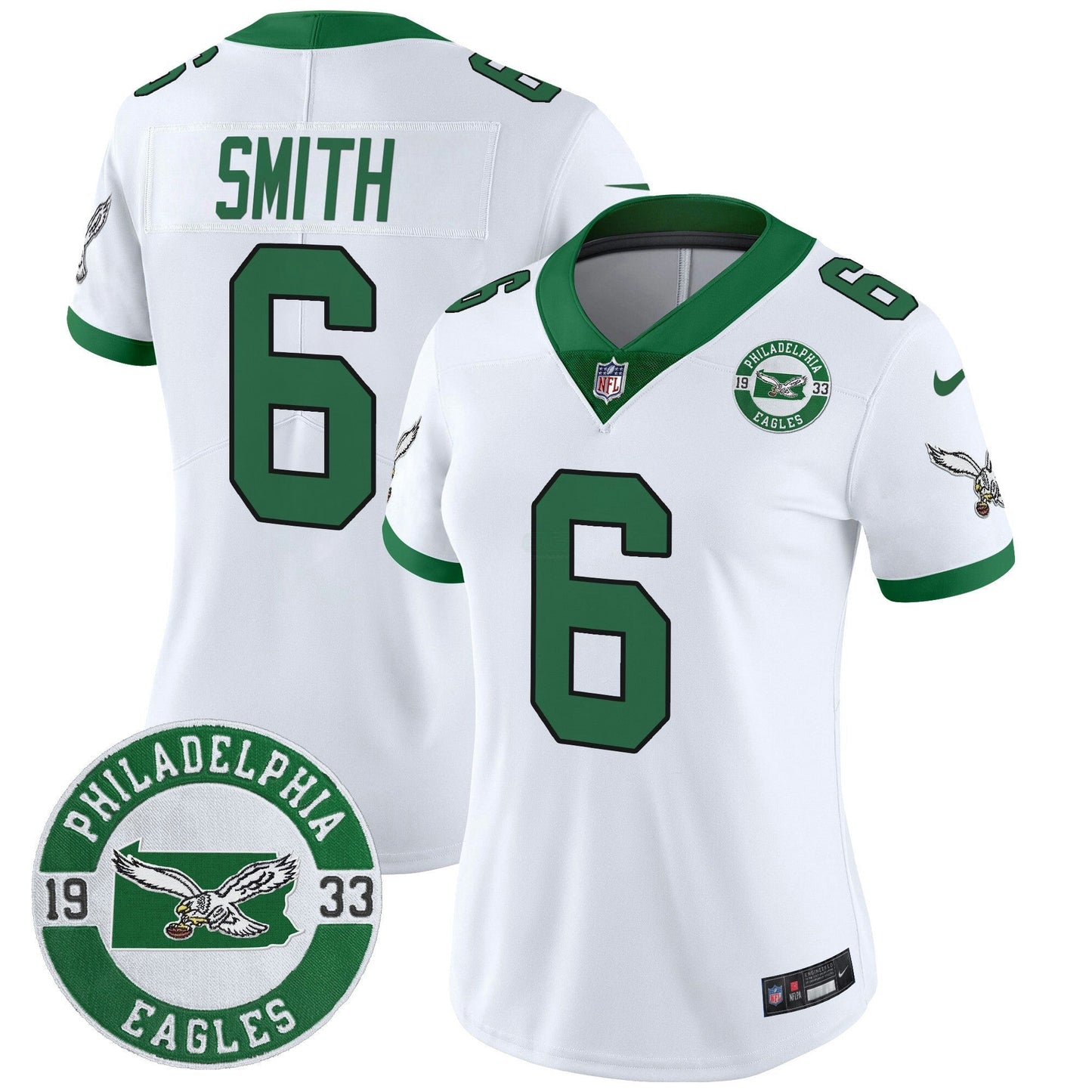 Camisa NFL Women’s Philadelphia 2024 Throwback Vapor Limited Jersey – Est. 1933 Patch