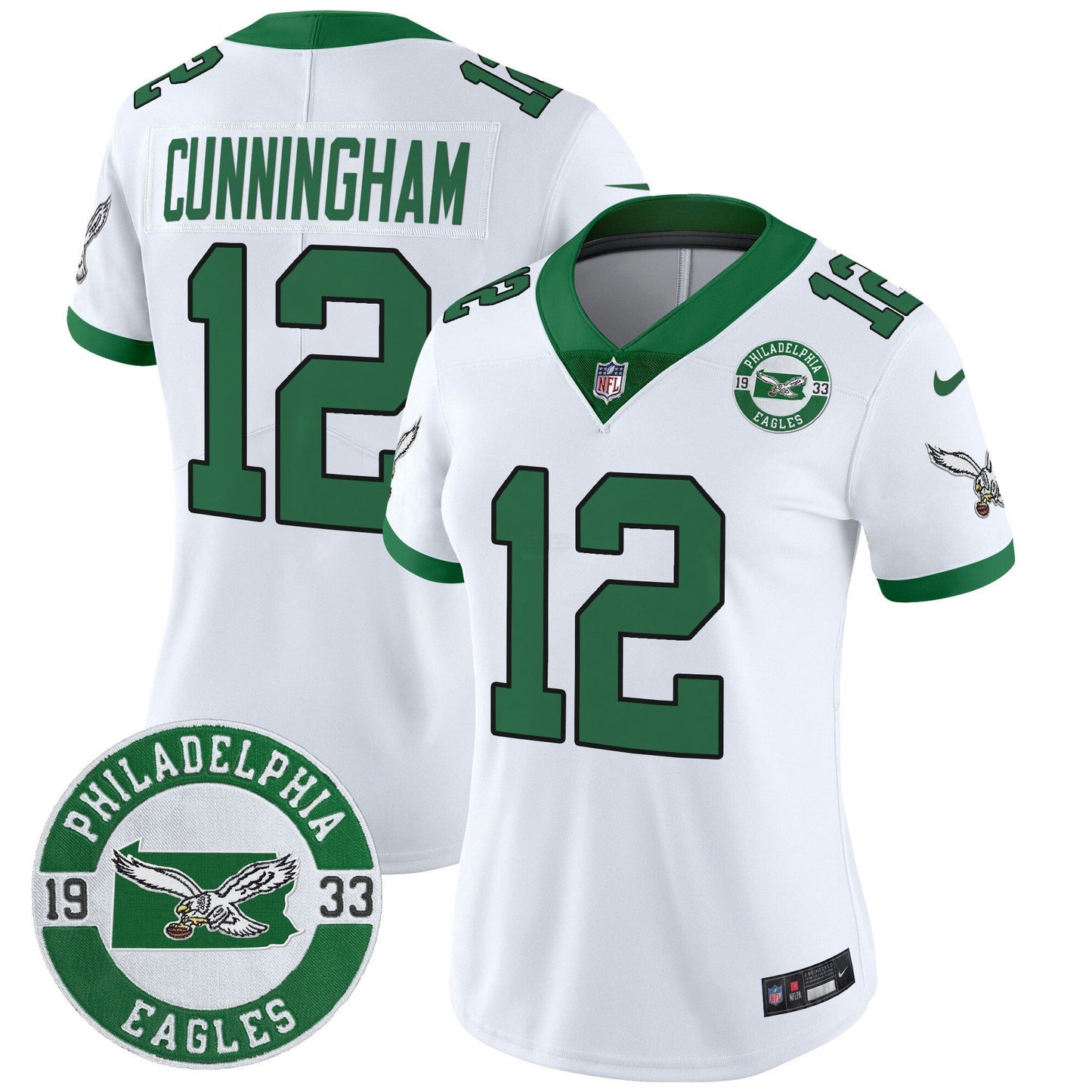 Camisa NFL Women’s Philadelphia 2024 Throwback Vapor Limited Jersey – Est. 1933 Patch