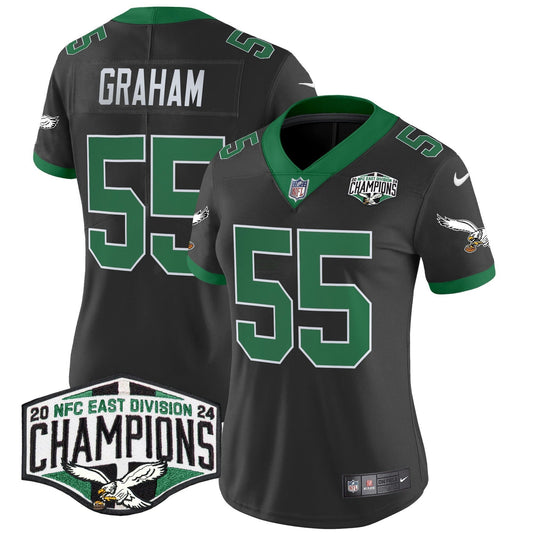 Camisa NFL Women’s Philadelphia Kelly Green 2024 NFC East Division Champions Vapor Limited Jersey