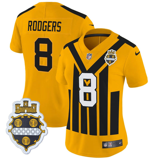 Camisa NFL Women’s Pittsburgh 1933 Patch Throwback Vapor Limited Jersey - Dourada