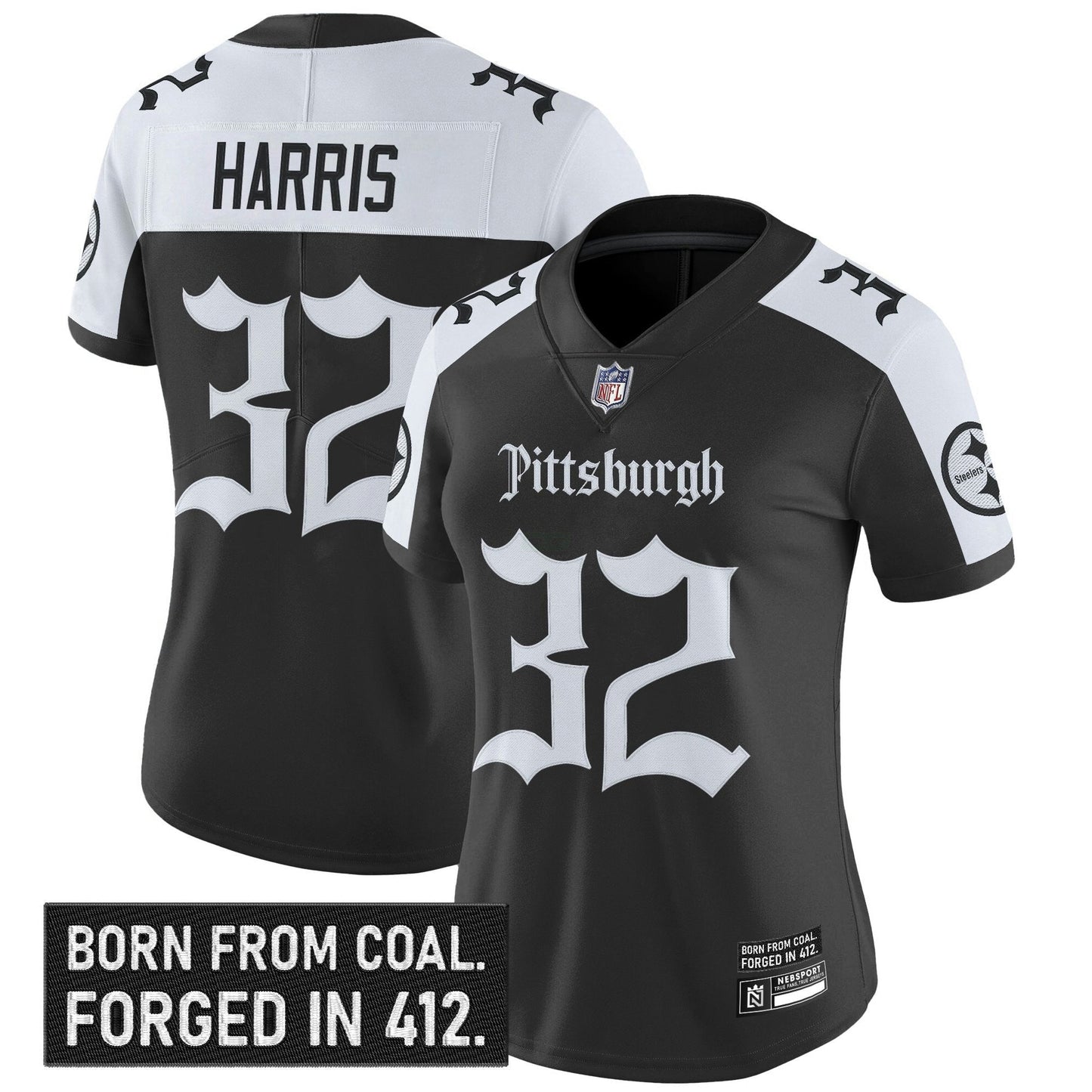 Camisa NFL Women’s Pittsburgh ‘Gothic Steel City Edition’ Vapor Limited Jersey