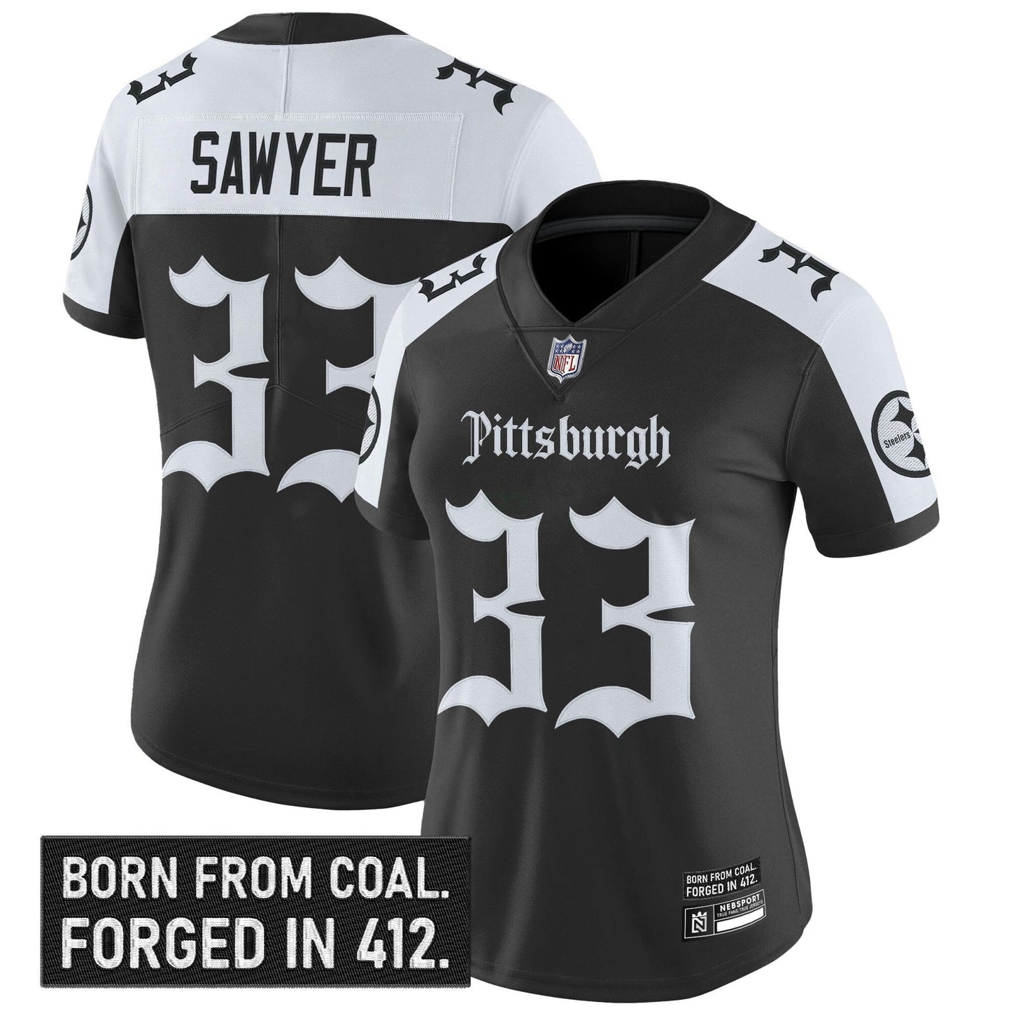 Camisa NFL Women’s Pittsburgh ‘Gothic Steel City Edition’ Vapor Limited Jersey