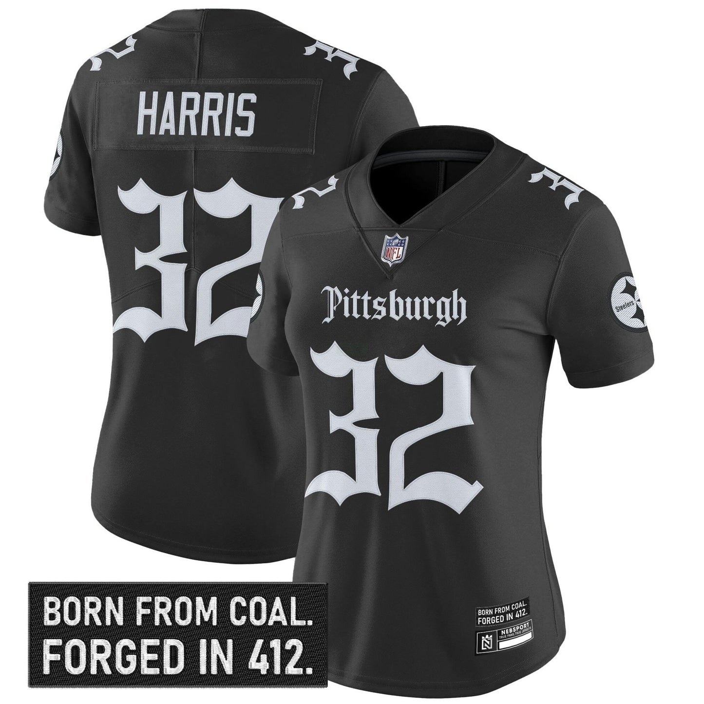 Camisa NFL Women’s Pittsburgh ‘Gothic Steel City Edition’ Vapor Limited Jersey