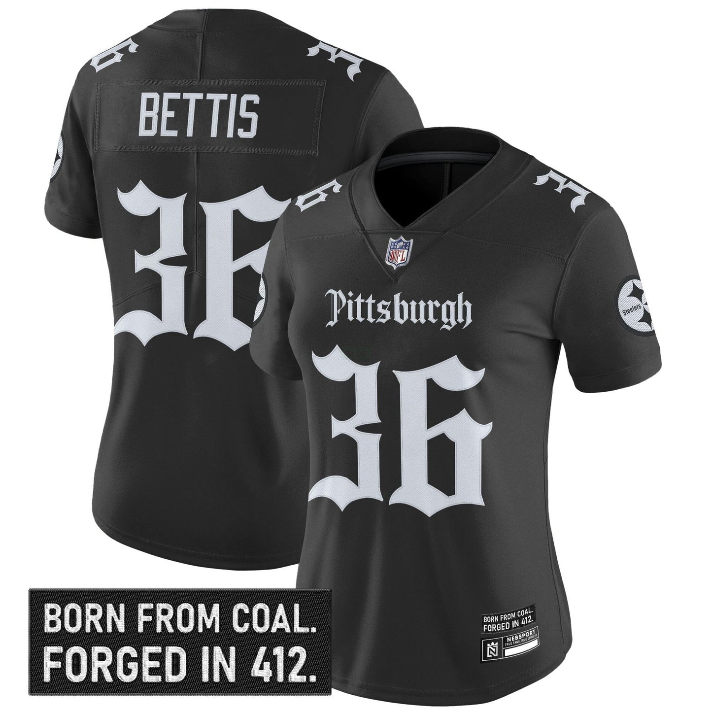 Camisa NFL Women’s Pittsburgh ‘Gothic Steel City Edition’ Vapor Limited Jersey