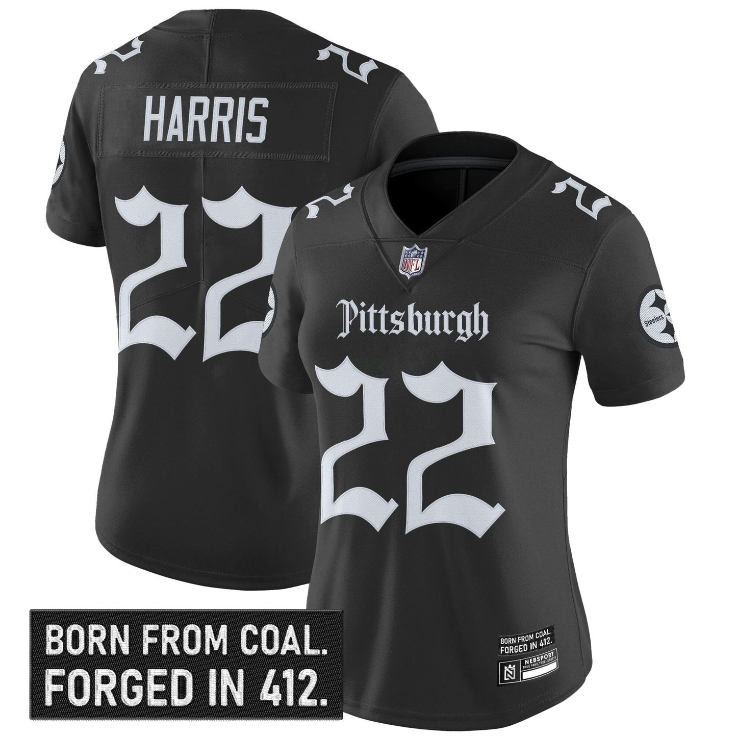 Camisa NFL Women’s Pittsburgh ‘Gothic Steel City Edition’ Vapor Limited Jersey