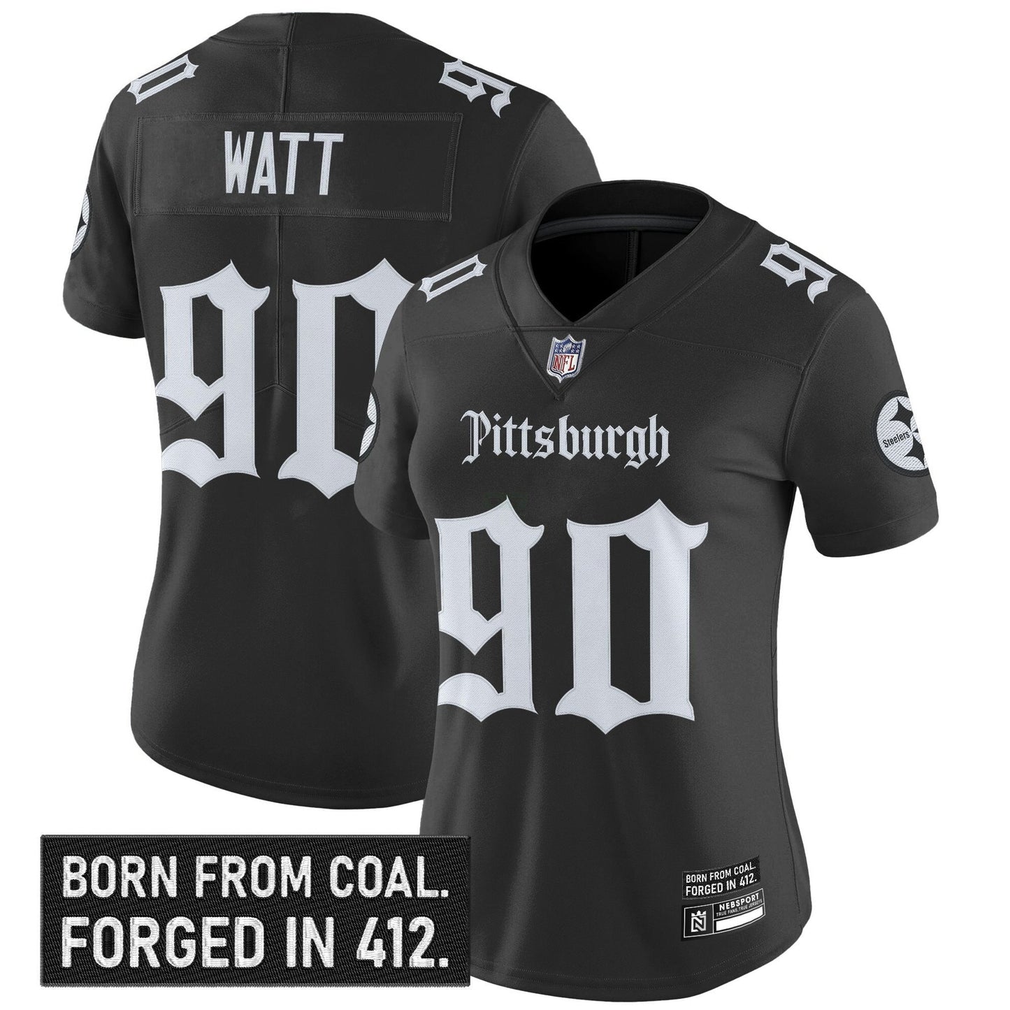 Camisa NFL Women’s Pittsburgh ‘Gothic Steel City Edition’ Vapor Limited Jersey