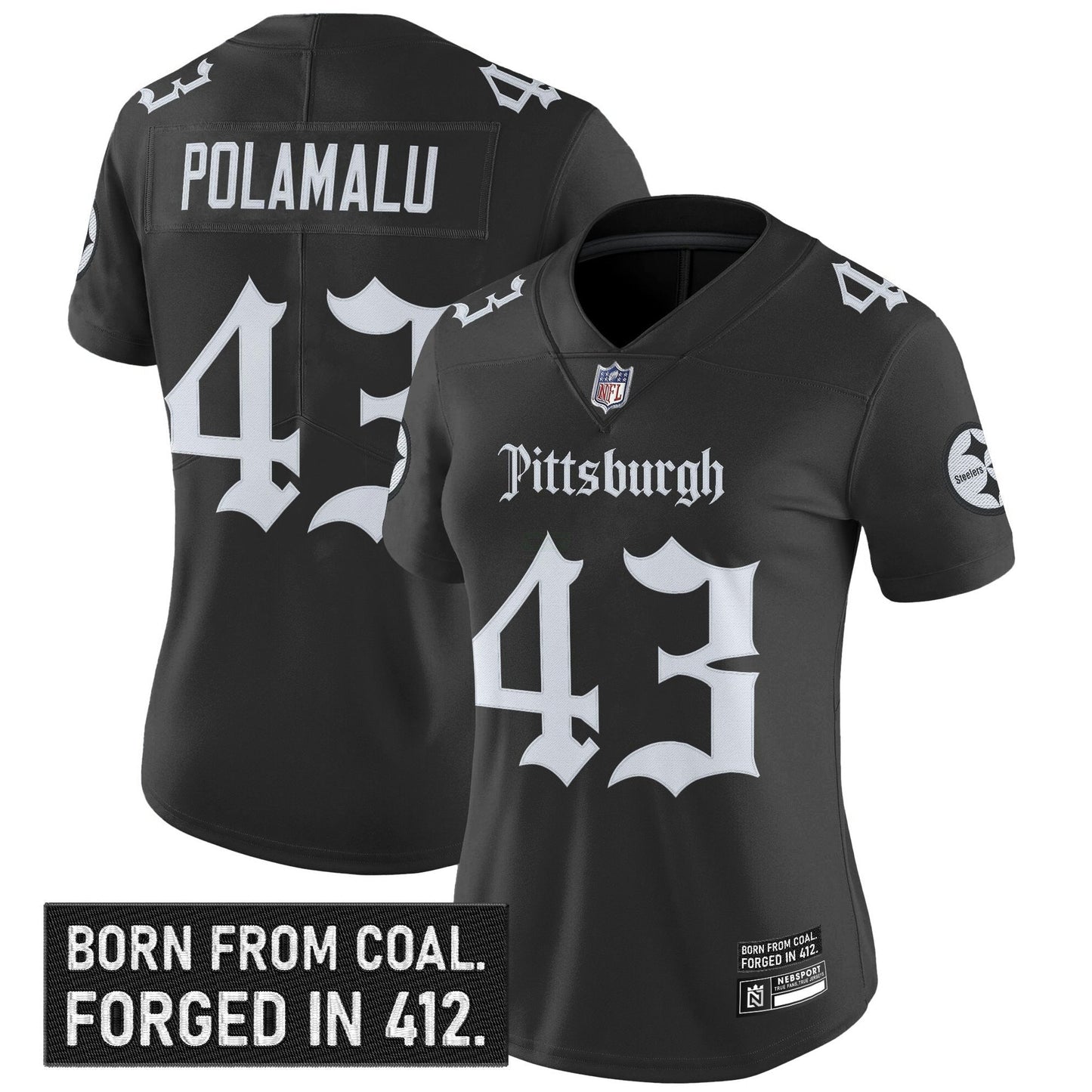 Camisa NFL Women’s Pittsburgh ‘Gothic Steel City Edition’ Vapor Limited Jersey