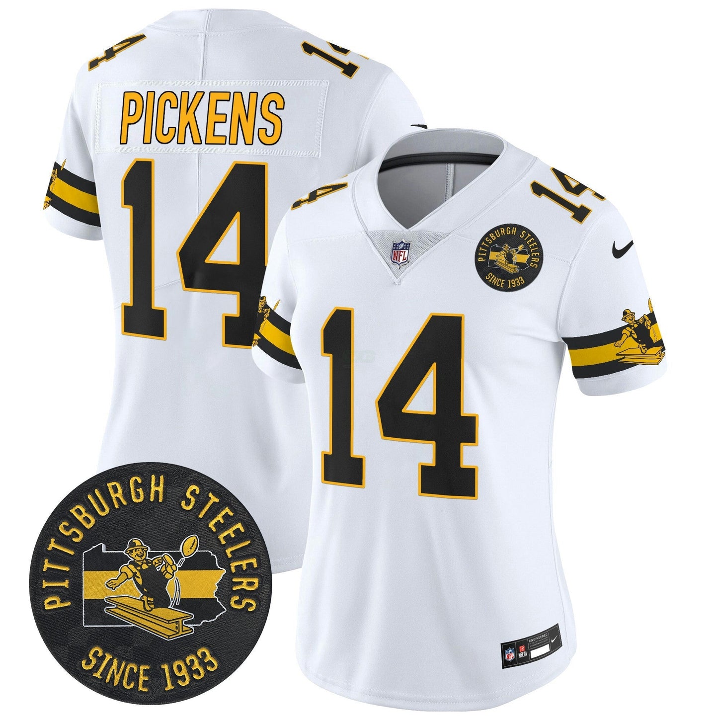 Camisa NFL Women’s Pittsburgh Throwback 1933 Patch Vapor Limited Jersey