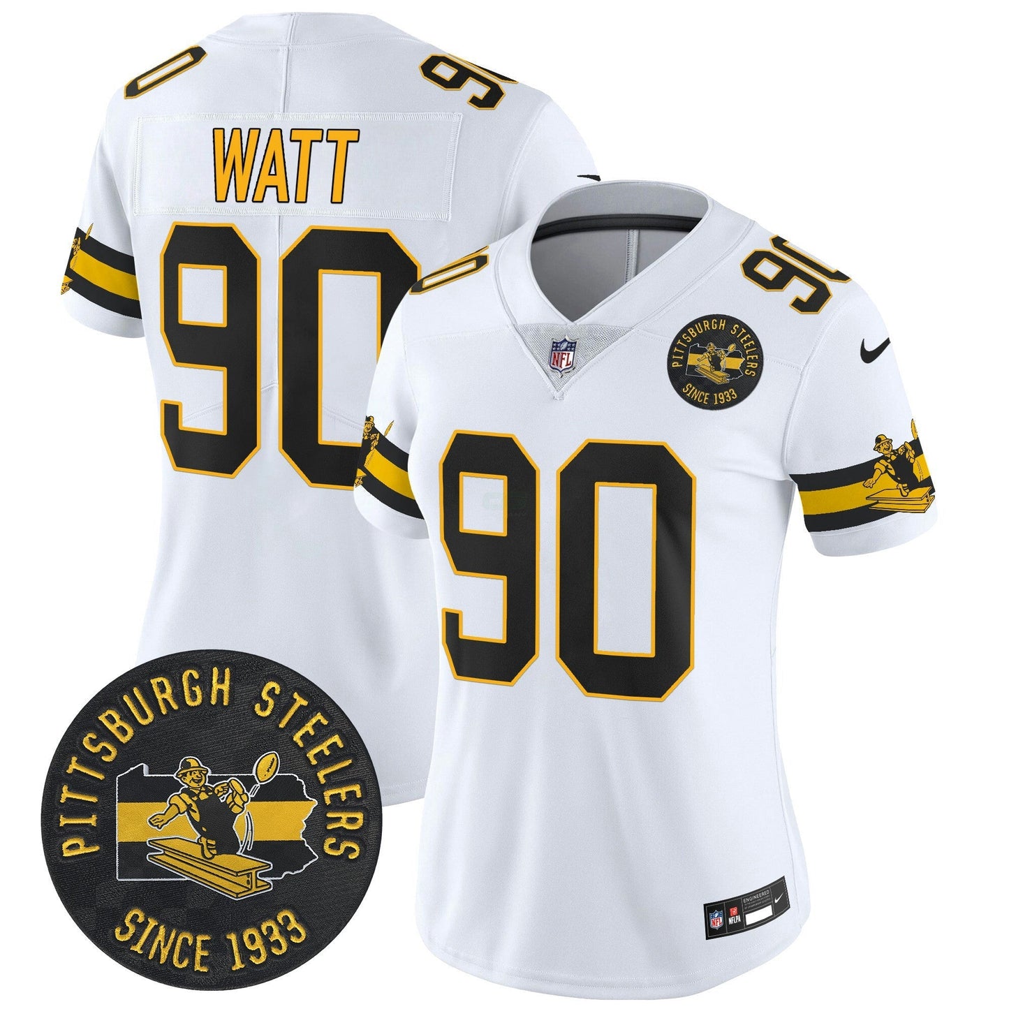 Camisa NFL Women’s Pittsburgh Throwback 1933 Patch Vapor Limited Jersey