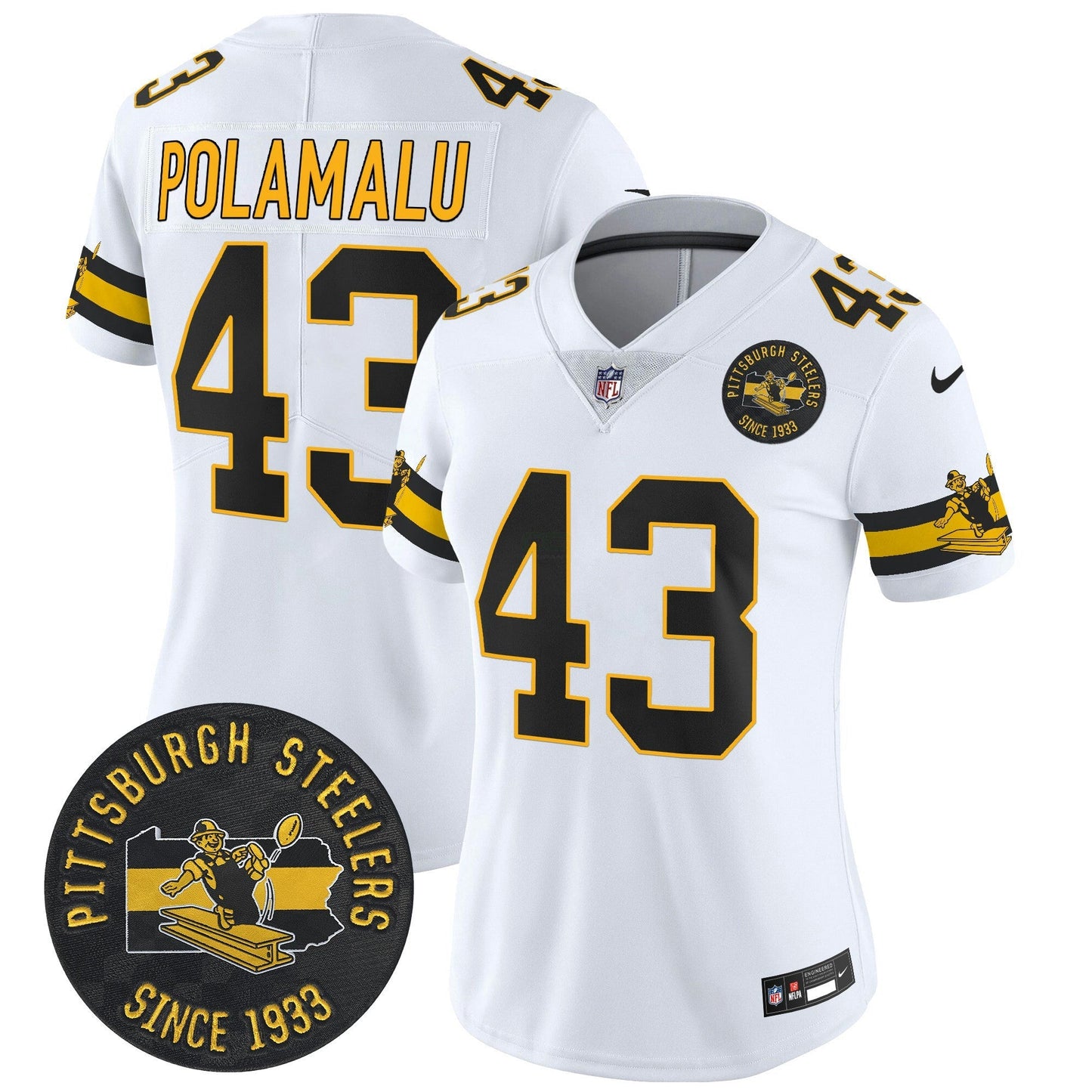 Camisa NFL Women’s Pittsburgh Throwback 1933 Patch Vapor Limited Jersey