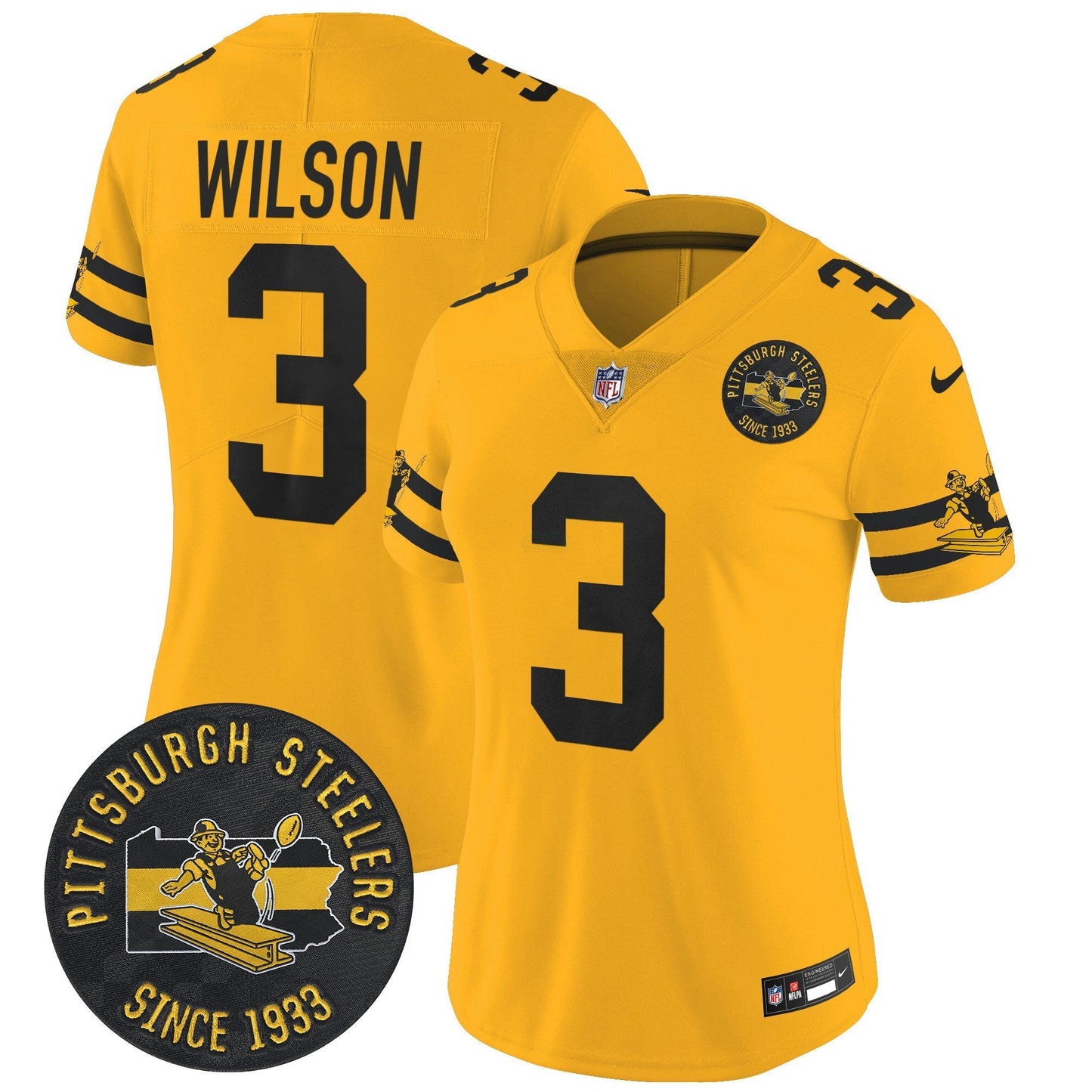 Camisa NFL Women’s Pittsburgh Throwback 1933 Patch Vapor Limited Jersey