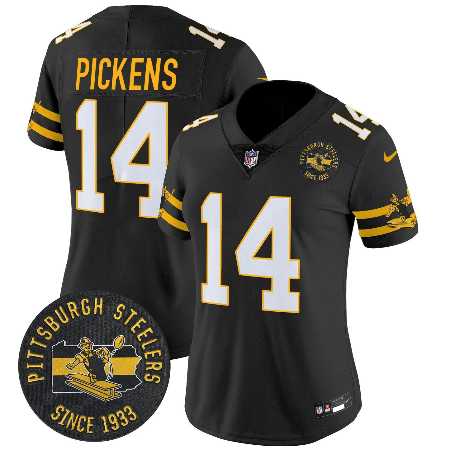 Camisa NFL Women’s Pittsburgh Throwback 1933 Patch Vapor Limited Jersey