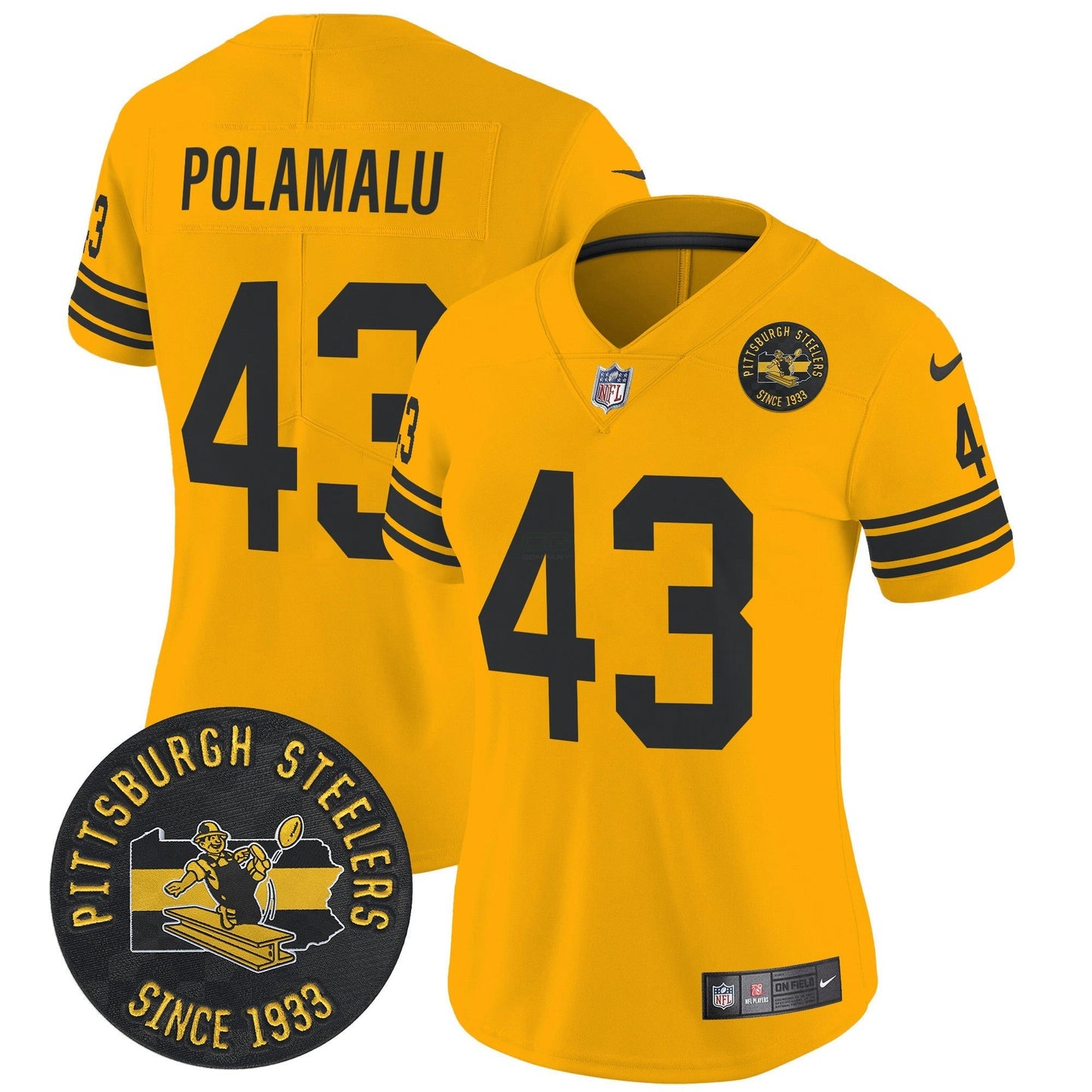 Camisa NFL Women’s Pittsburgh Throwback 1962 Vapor Limited Jersey – Est. 1933 Patch