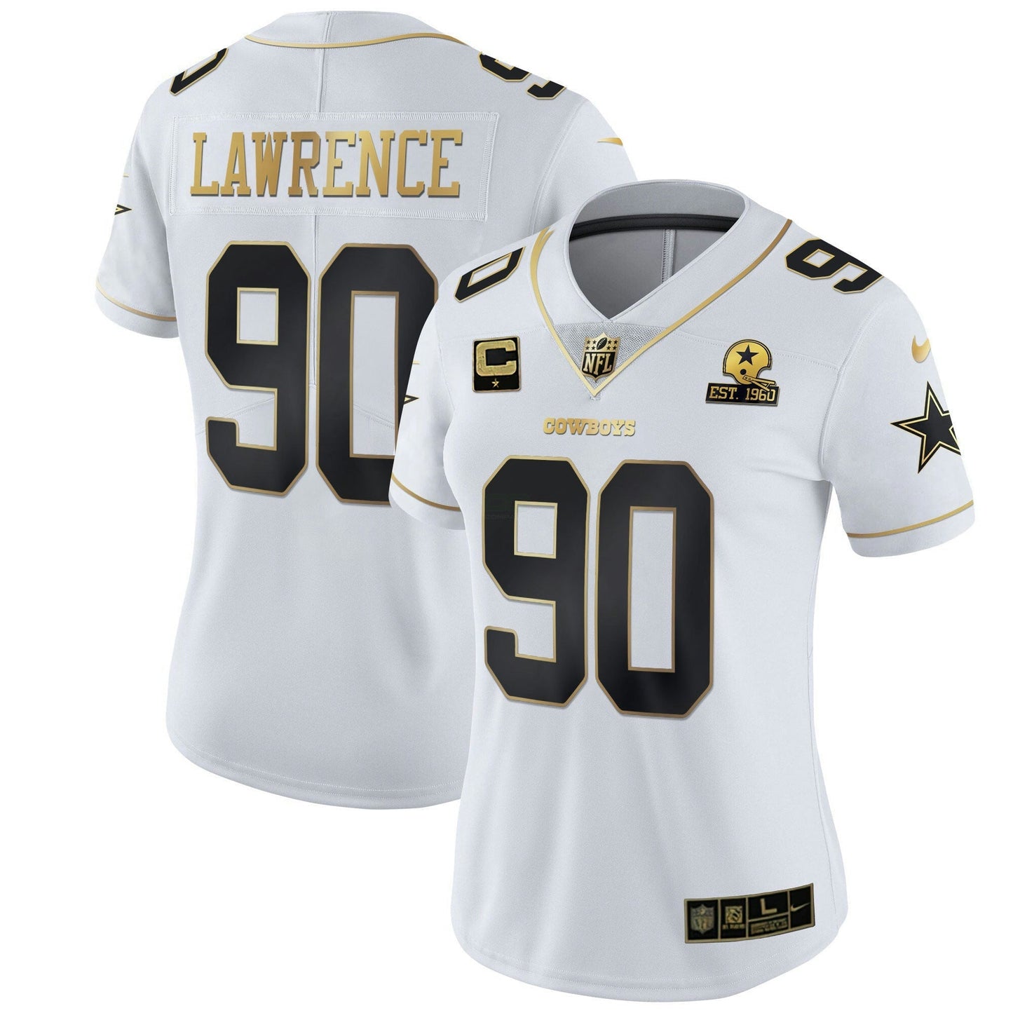 Camisa NFL Women’s Preta Dourada & Branca Dourada