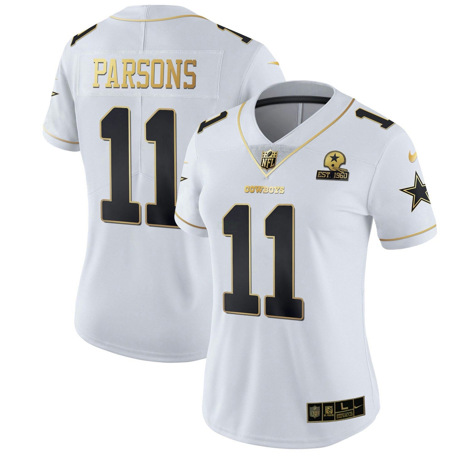 Camisa NFL Women’s Preta Dourada & Branca Dourada