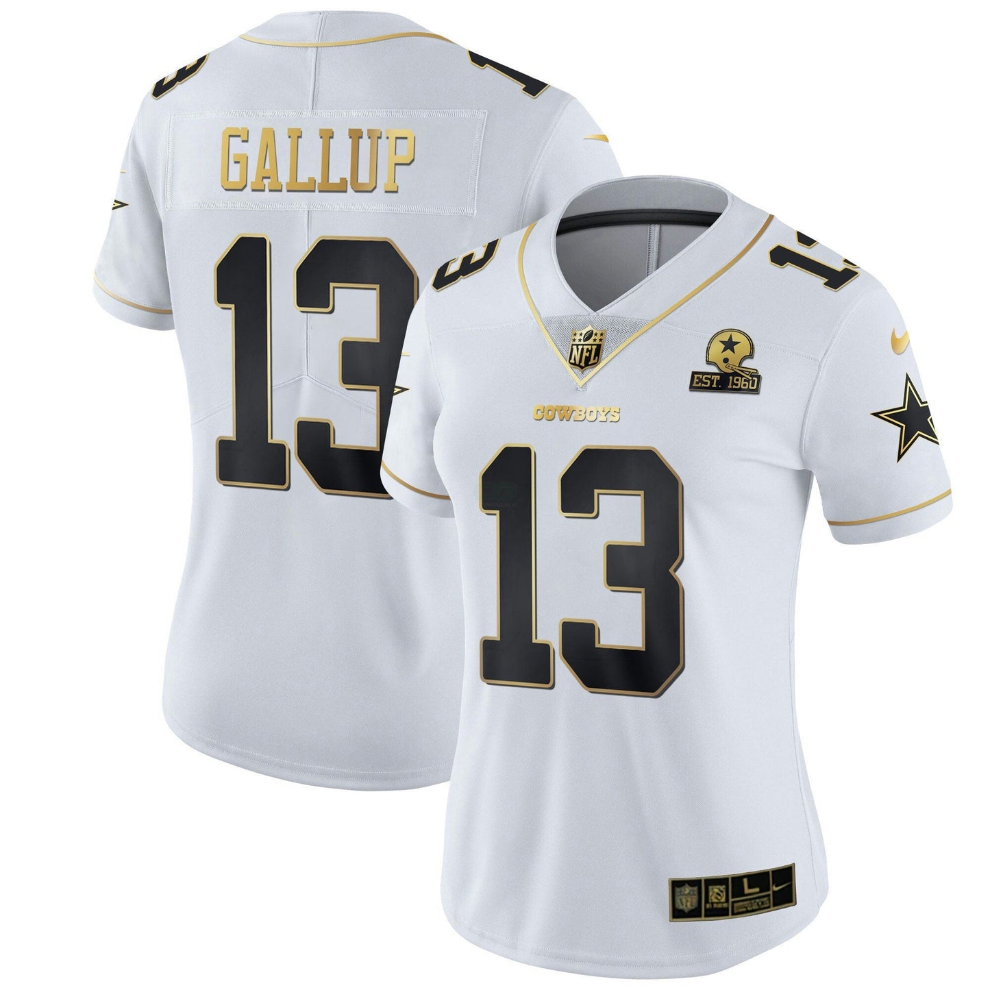 Camisa NFL Women’s Preta Dourada & Branca Dourada