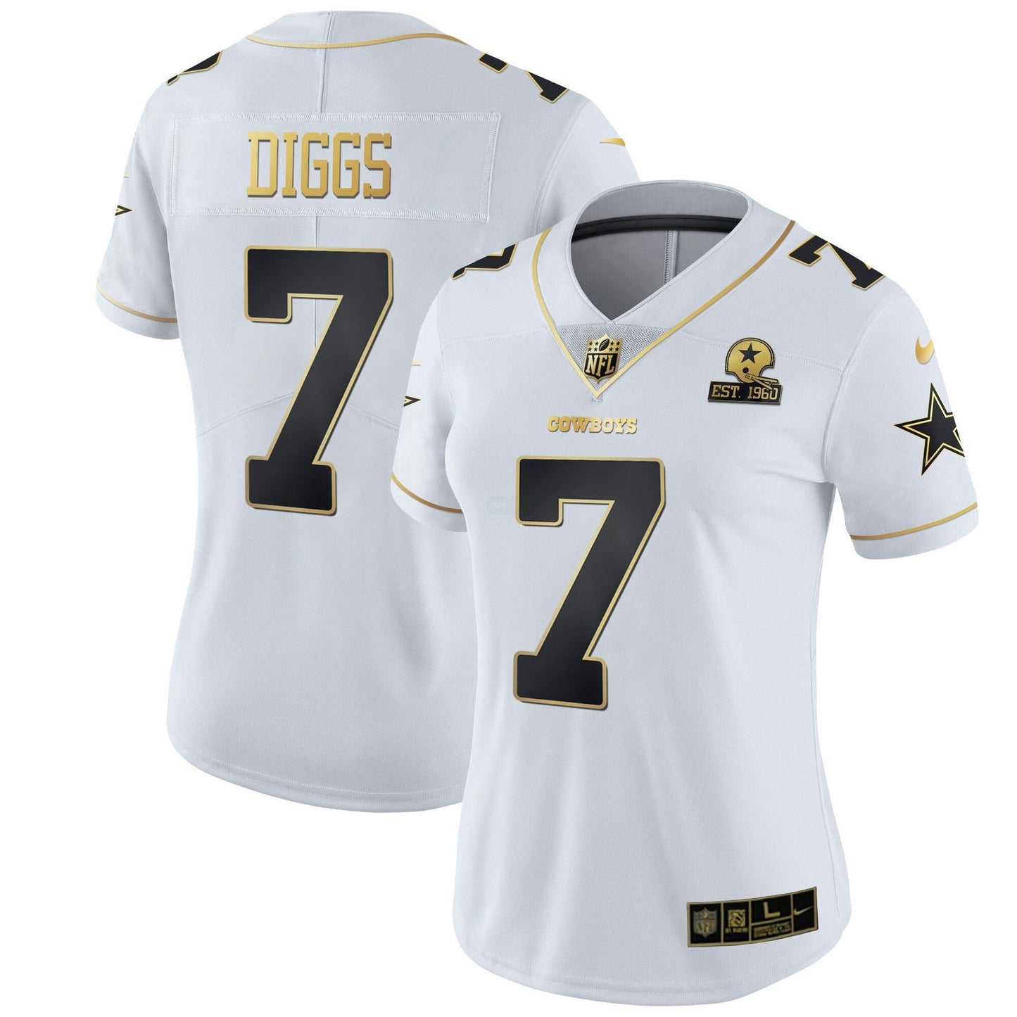 Camisa NFL Women’s Preta Dourada & Branca Dourada