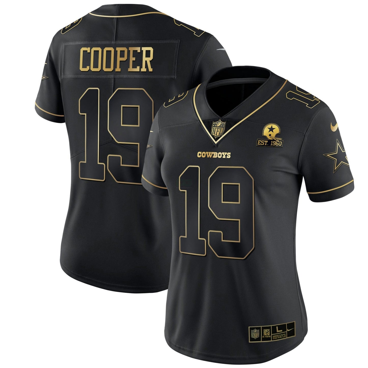 Camisa NFL Women’s Preta Dourada & Branca Dourada