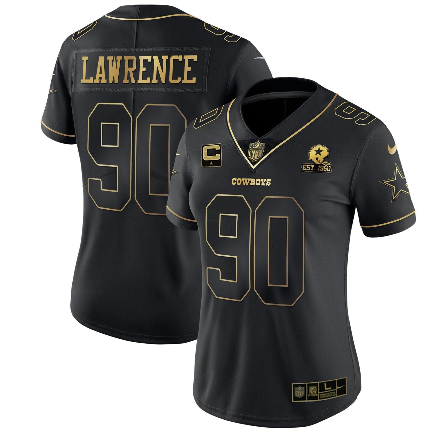 Camisa NFL Women’s Preta Dourada & Branca Dourada