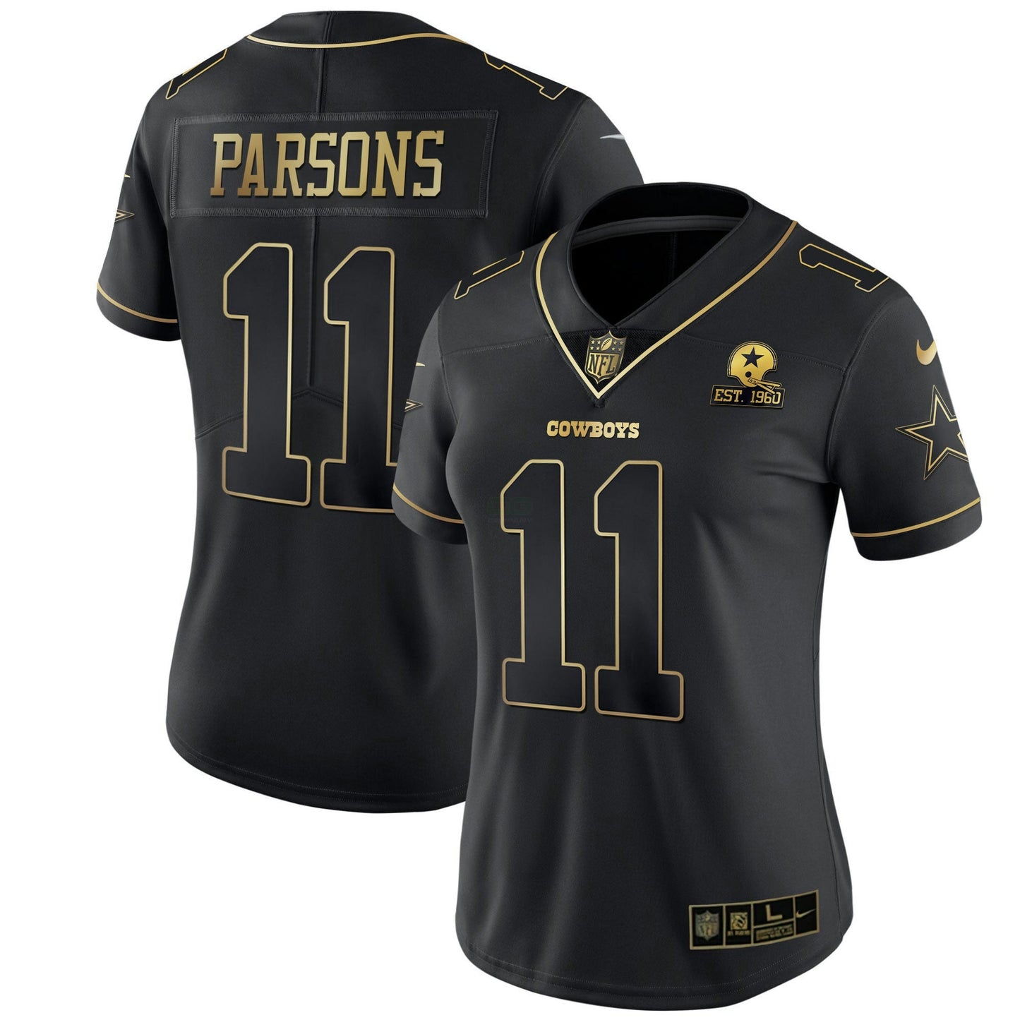 Camisa NFL Women’s Preta Dourada & Branca Dourada