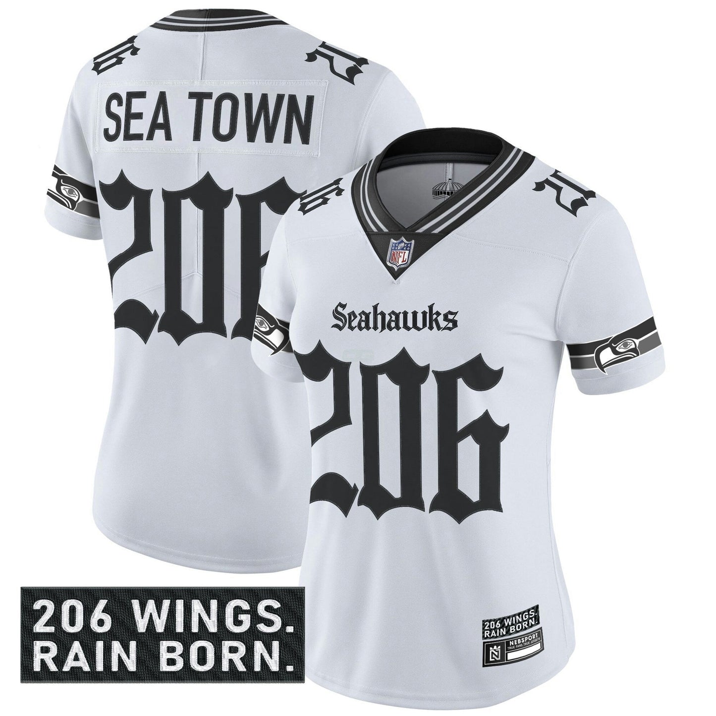 Camisa NFL Women’s Seattle ‘Gothic Rain City Shadows Edition’ Vapor Limited Jersey