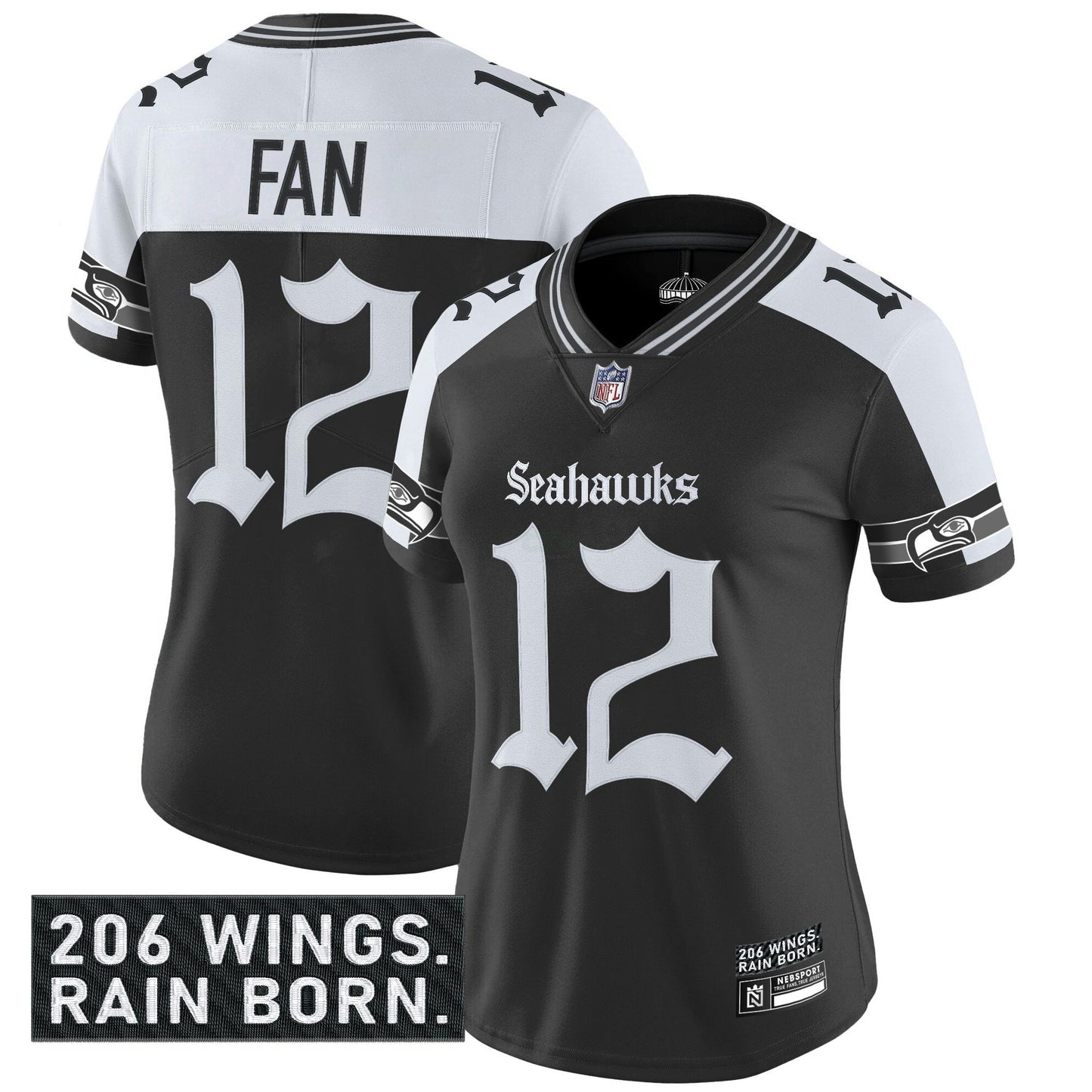 Camisa NFL Women’s Seattle ‘Gothic Rain City Shadows Edition’ Vapor Limited Jersey