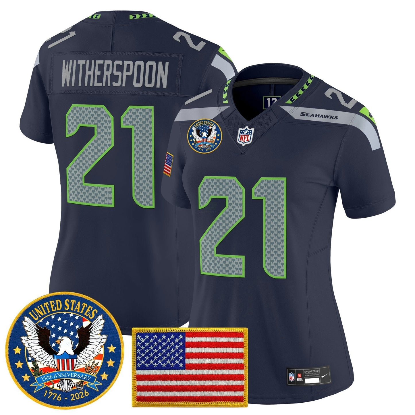 Camisa NFL Women’s Seattle “United States 250th Anniversary Patch” Vapor Limited Jersey