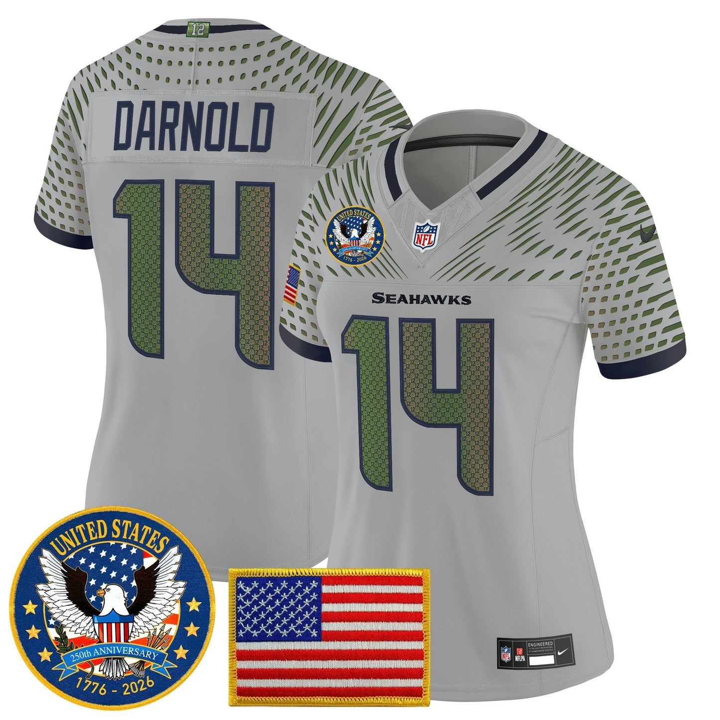 Camisa NFL Women’s Seattle “United States 250th Anniversary Patch” Vapor Limited Jersey