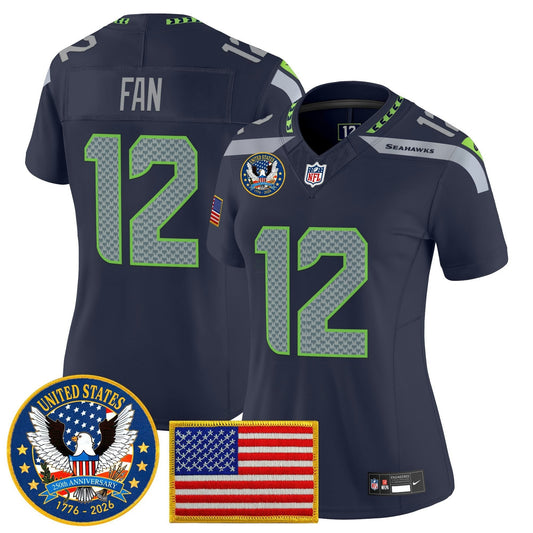 Camisa NFL Women’s Seattle “United States 250th Anniversary Patch” Vapor Limited Jersey