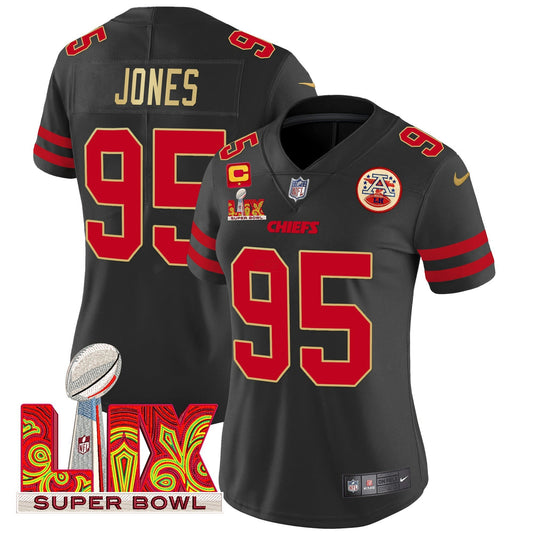 Camisa NFL Women’s Super Bowl LIX Patch Dourada Trim Vapor Limited Jersey
