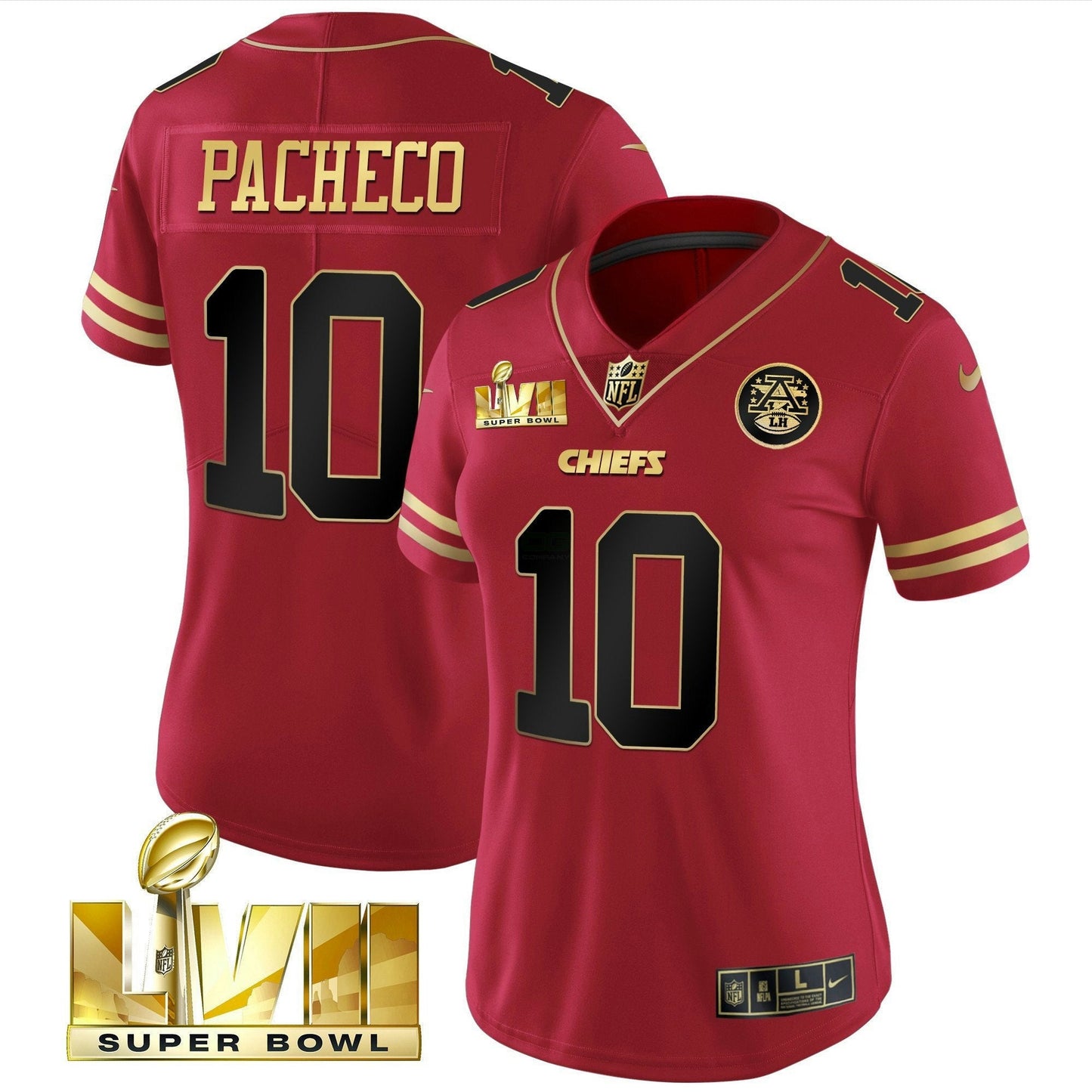 Camisa NFL Women’s Super Bowl LVII Vermelha Dourada Vapor Jersey
