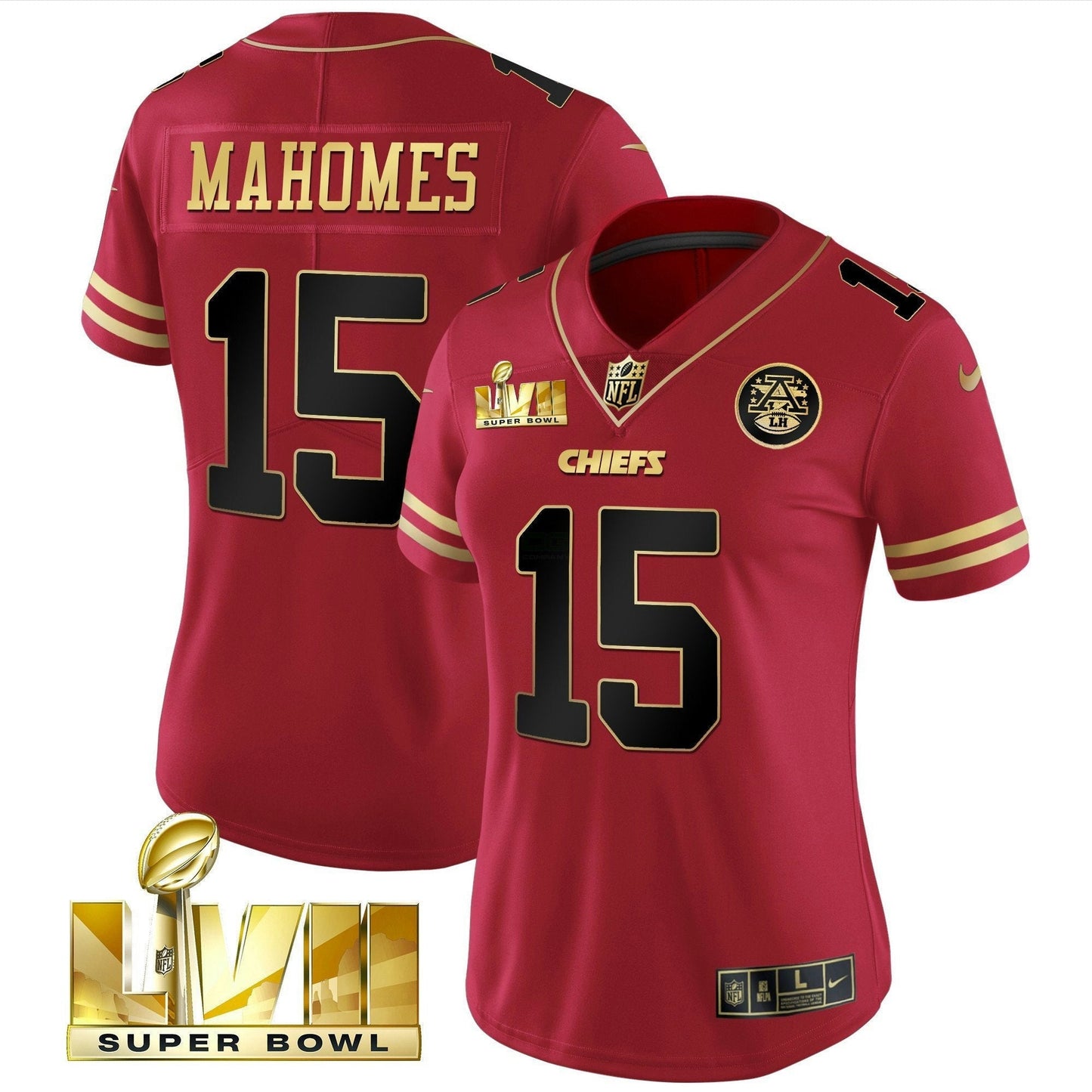 Camisa NFL Women’s Super Bowl LVII Vermelha Dourada Vapor Jersey