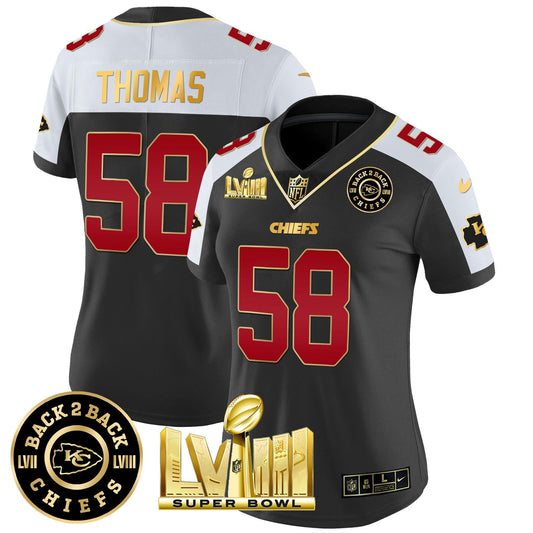 Camisa NFL Women’s Super Bowl LVIII & Back 2 Back Patch Vapor Jersey V3