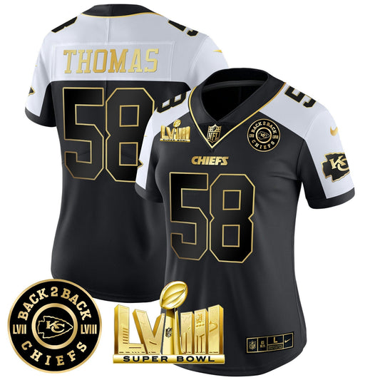 Camisa NFL Women’s Super Bowl LVIII & Back 2 Back Patch Vapor Jersey V4