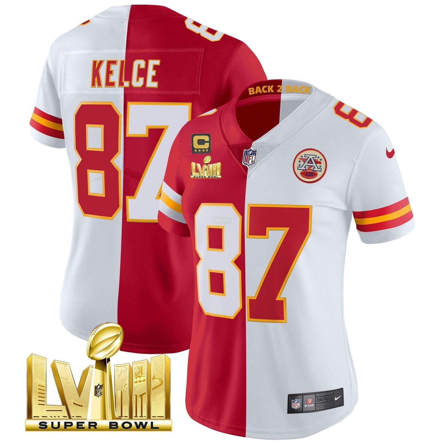 Camisa NFL Women’s Super Bowl LVIII & Back 2 Back Patch Vapor Jersey V5