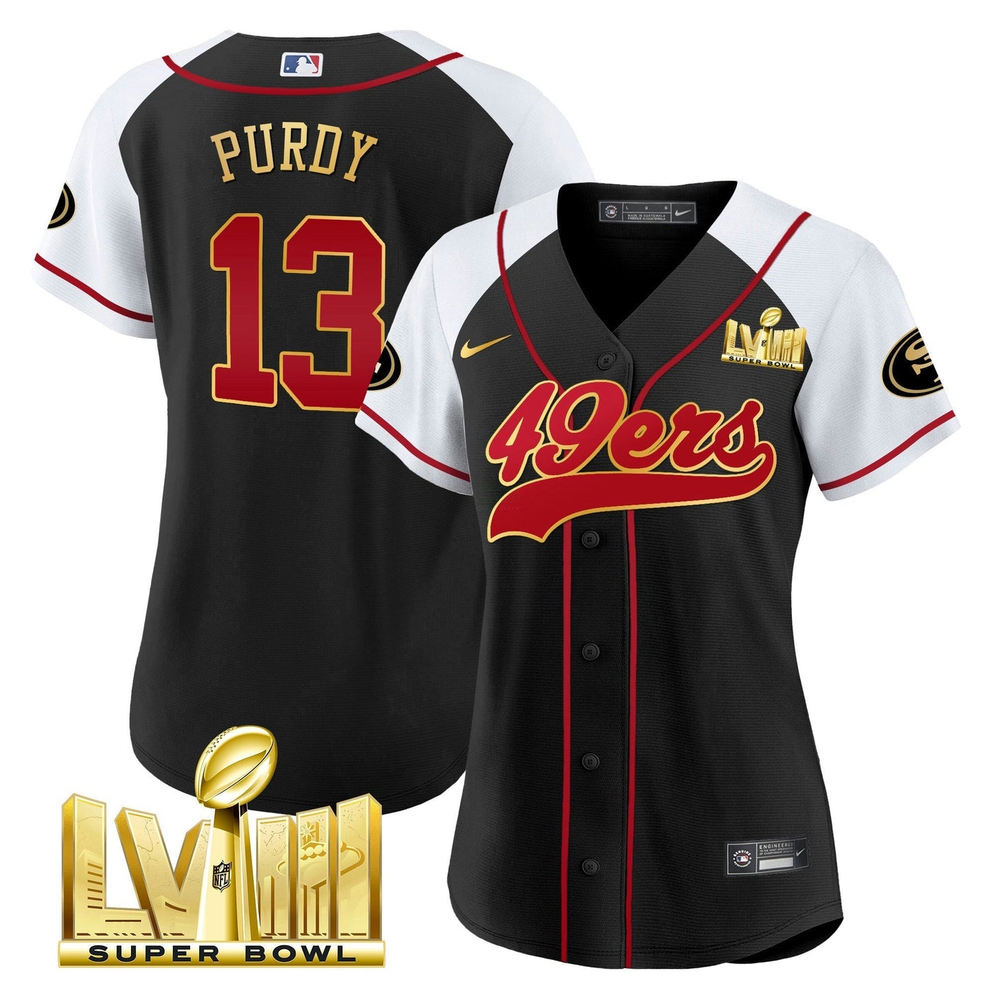Camisa NFL Women’s Super Bowl LVIII Dourada Patch Jersey