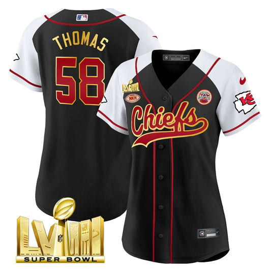 Camisa NFL Kansas City Chiefs Women’s Super Bowl LVIII Dourada Patch Jersey