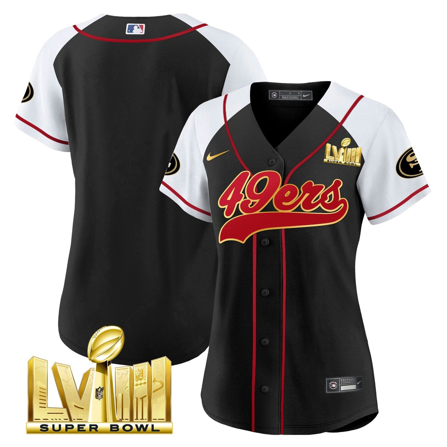Camisa NFL Women’s Super Bowl LVIII Dourada Patch Jersey
