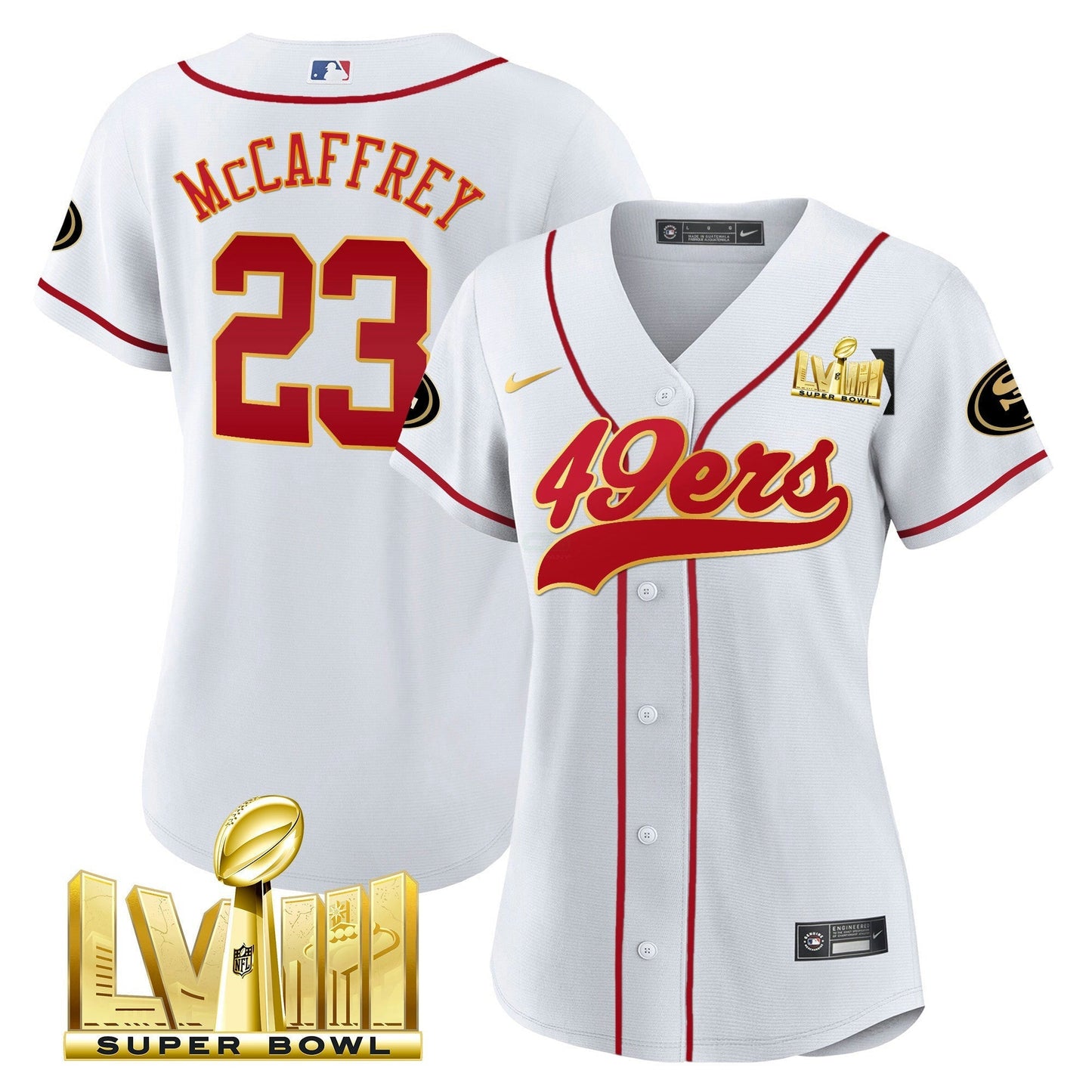 Camisa NFL Women’s Super Bowl LVIII Dourada Patch Jersey