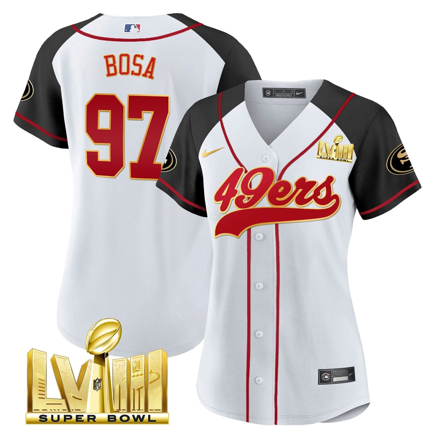 Camisa NFL Women’s Super Bowl LVIII Dourada Patch Jersey