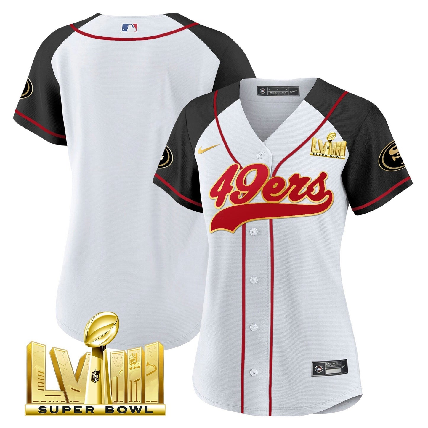 Camisa NFL Women’s Super Bowl LVIII Dourada Patch Jersey
