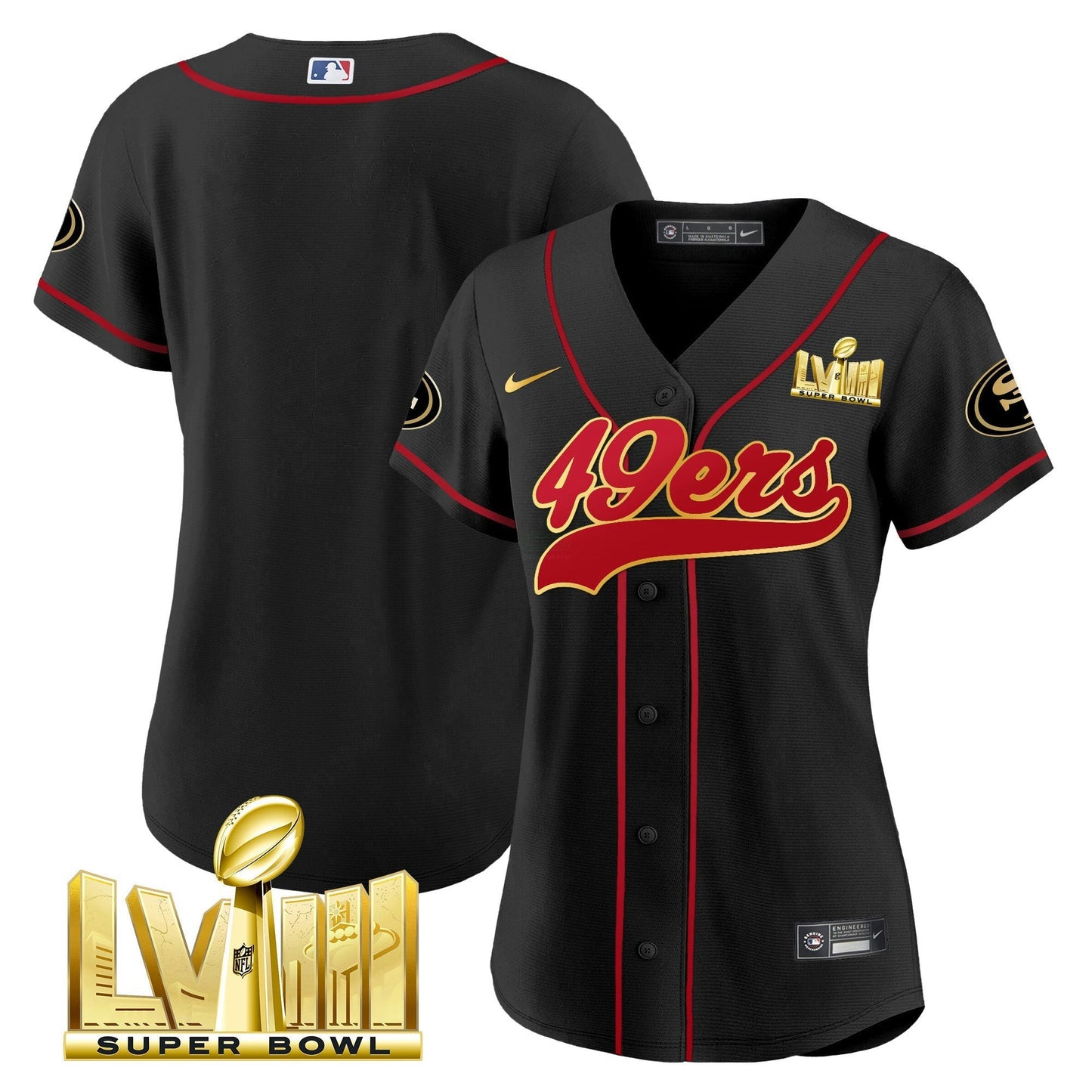 Camisa NFL Women’s Super Bowl LVIII Dourada Patch Jersey